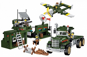 Конструктор Combat Zones – Передвижная военная база: военная техника с фигурками и аксессуарами, 687 деталей (Enlighten Brick, BRICK1713 (16))